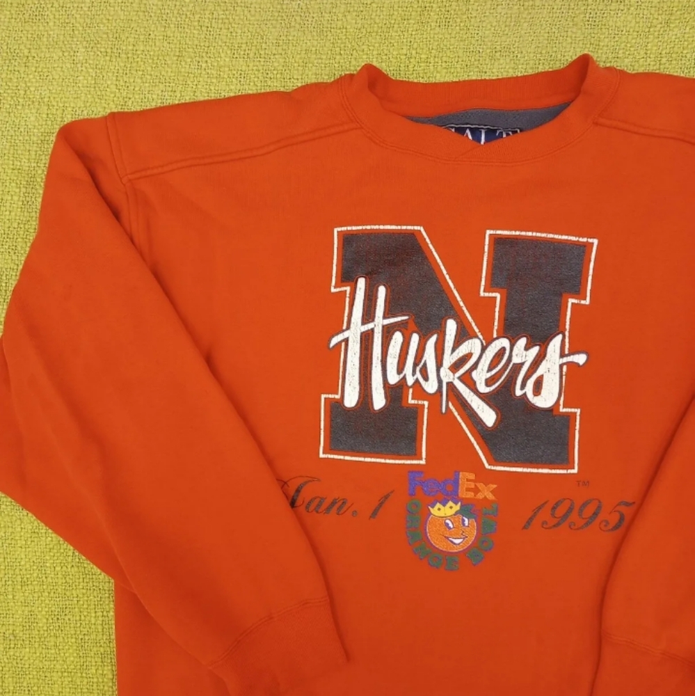 Vintage 90s Nebraska Cornhuskers 1995 Sweatshirt Size Large
